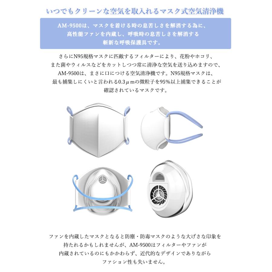 マスク式空気清浄機 AM-9500 30枚フィルター付きセット 耳にかけない