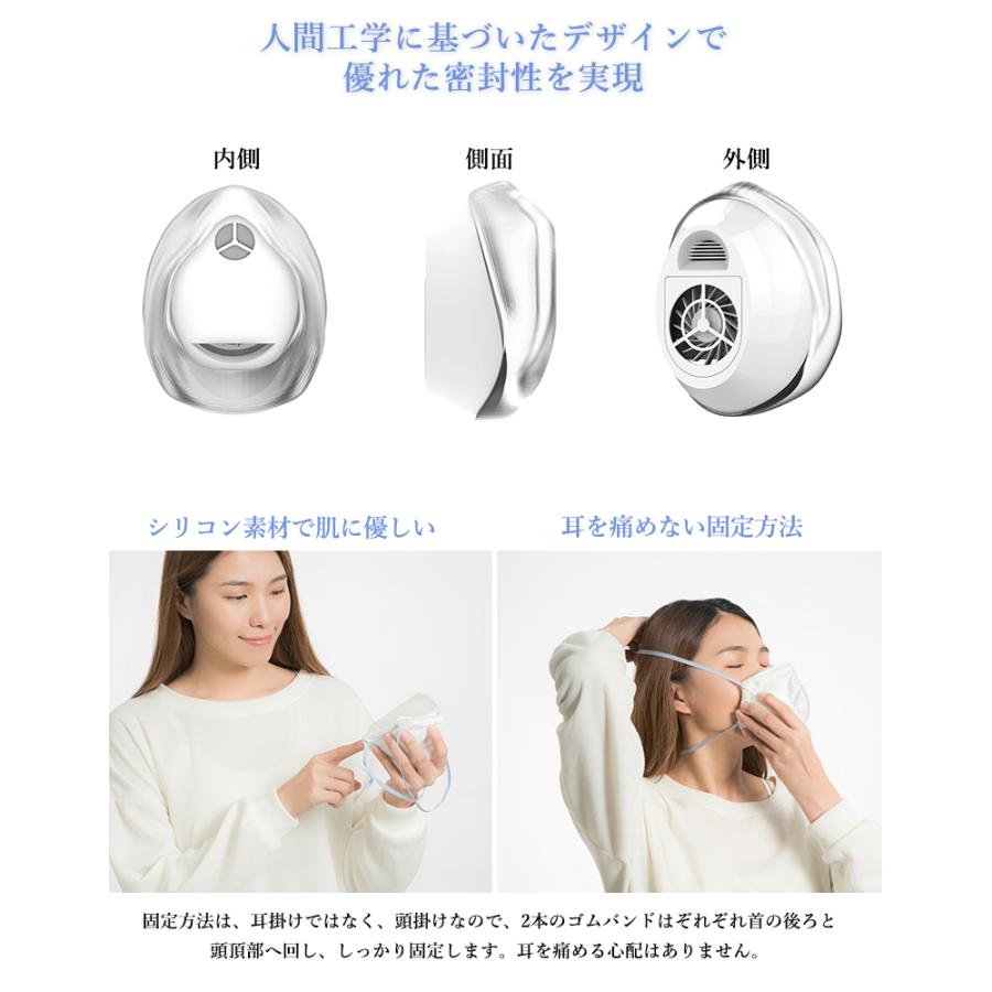 マスク式空気清浄機 AM-9500 30枚フィルター付きセット 耳にかけない