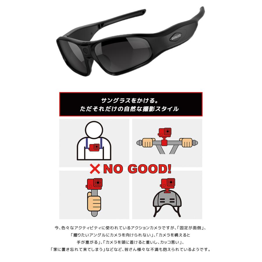 Gogloo E9 アクションカメラ内蔵スポーツサングラス ハンズフリー ビデオ撮影 写真撮影 サングラス かっこいい 紫外線カット Wi Fi スマホ連動 Microsdカード Sima2333 想いを繋ぐ百貨店 Tsunagu 通販 Yahoo ショッピング