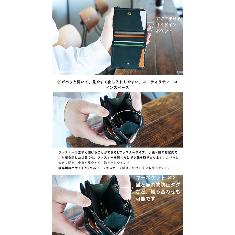 異次元の使いやすさ STUDIUM LISCIO マイクロウォレット 鍵2本入る