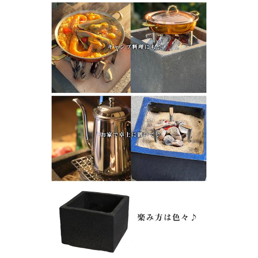 hibako ヒバコ（黒紅） 火鉢本体のみ モダン 山文製陶所 四角 囲炉裏