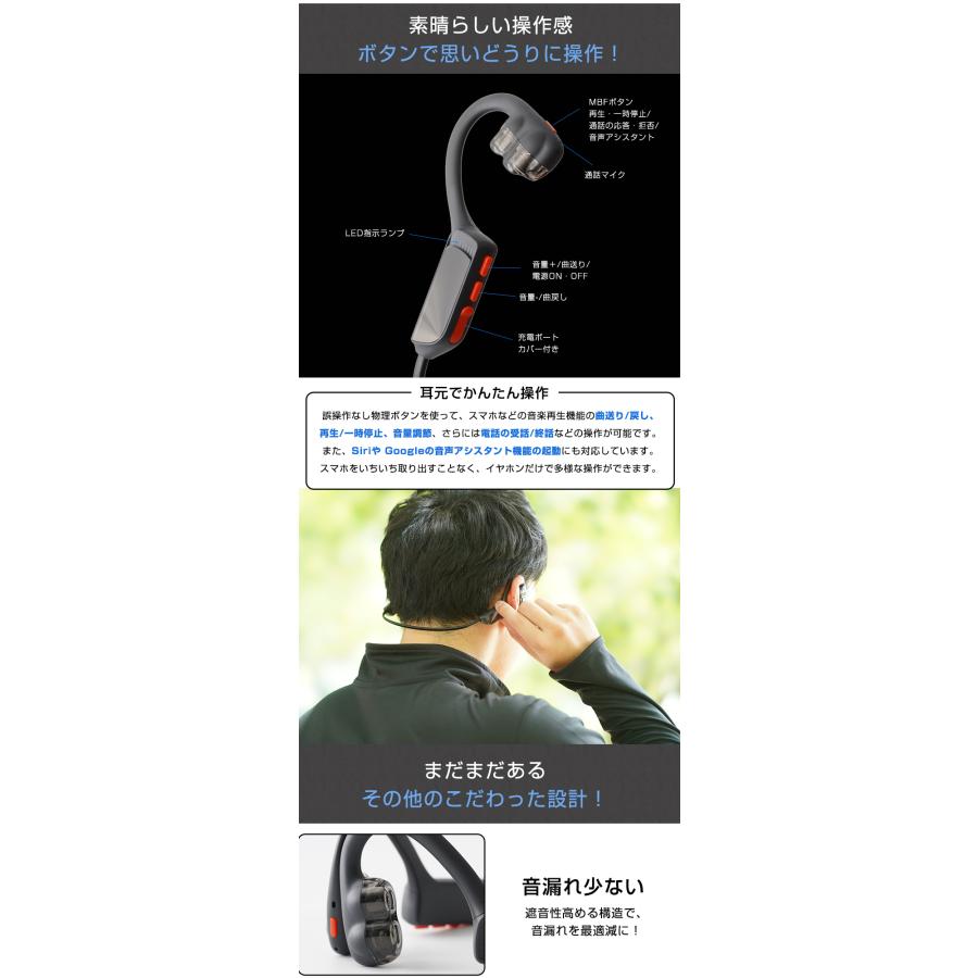 Rocbo 空気伝導イヤホン ロクボ 耳を塞がない 耳が痛くならない 耳を塞