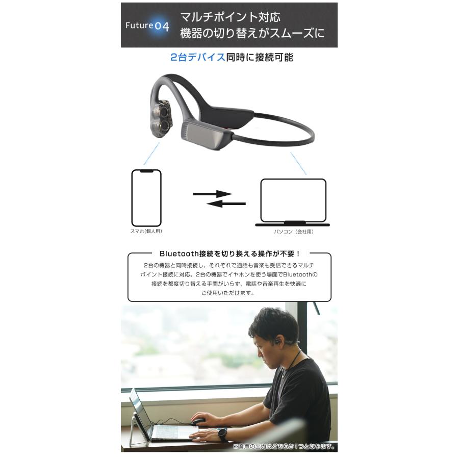 Rocbo 空気伝導イヤホン ロクボ 耳を塞がない 耳が痛くならない 耳を塞