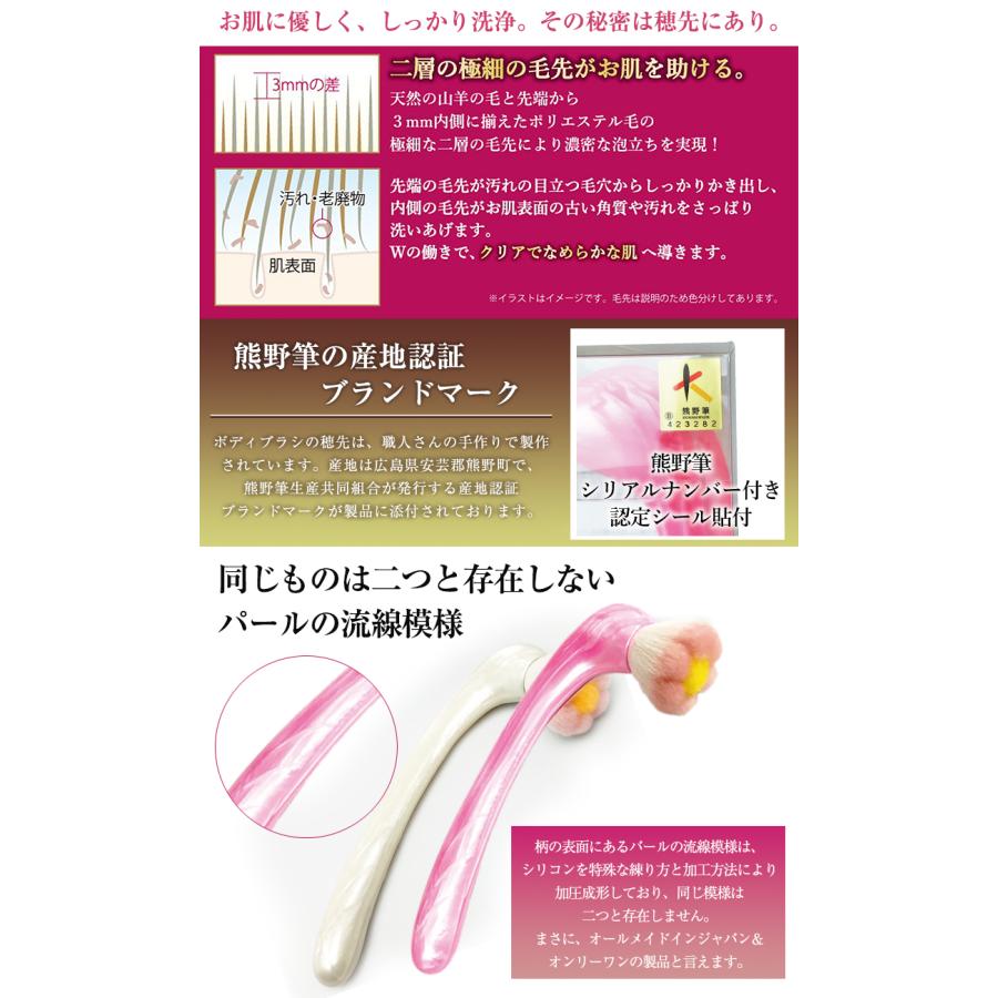 最高級の山羊毛を贅沢に使った熊野筆が濃密な泡で心地よくあなたのお肌
