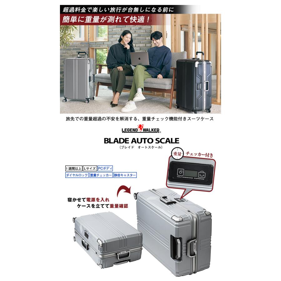 海外旅行を楽しむためのスーツケース 持ち上げなくても重量が測れる