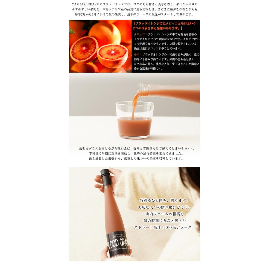 みかん ブラッドオレンジジュース 100％ 370ml 6本セット オレンジ
