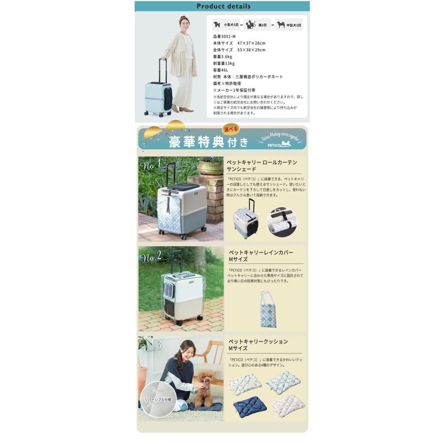 PETCARRYペットキャリーMサイズPETICO PETiCO ペットキャリー 選べる豪華特典付き ペチコ PET CARRY