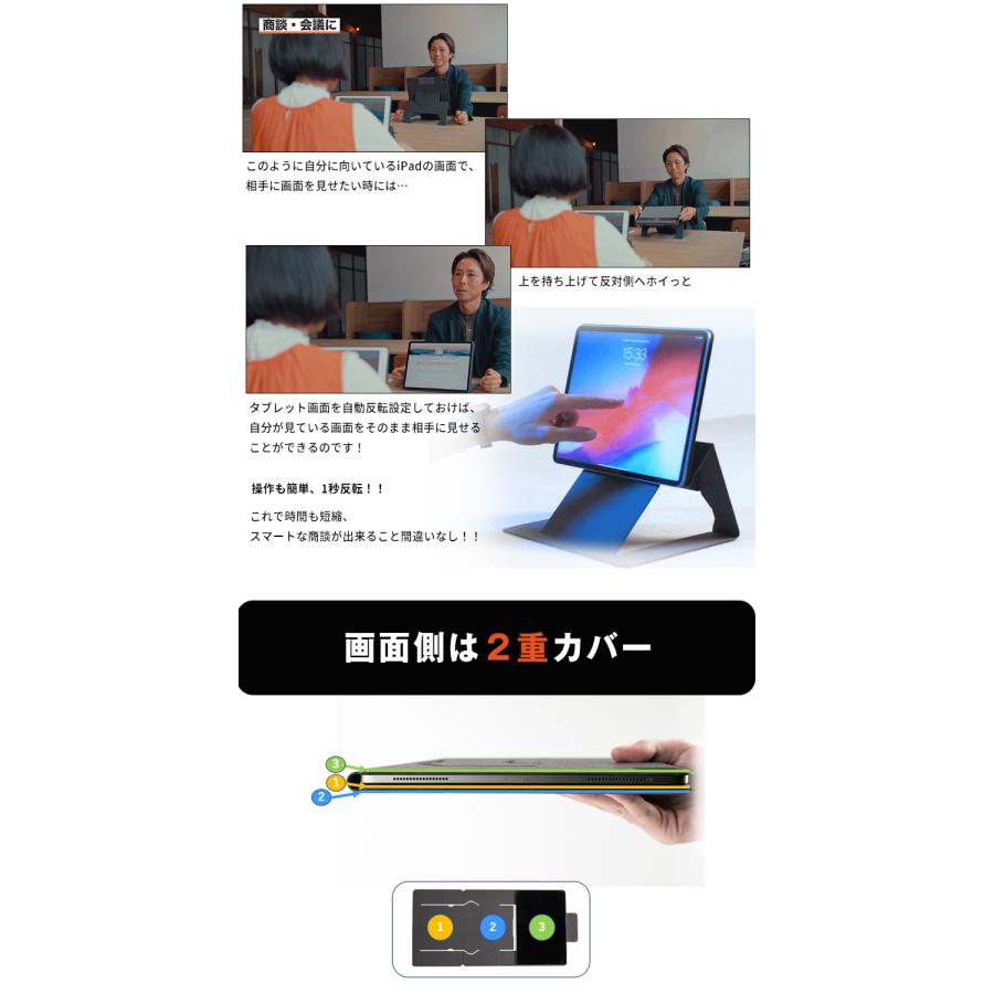 okami iPadケース pad ケース スタンド タブレット 画面保護 両手