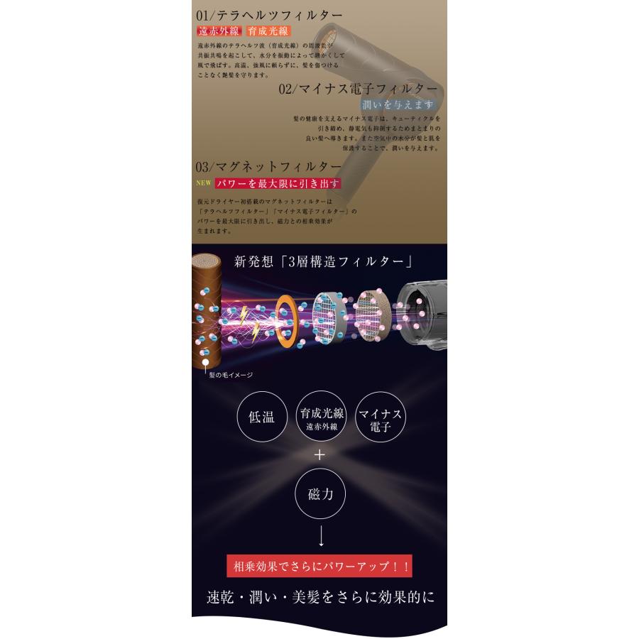 正規販売店/正規品 保証1年間 LOUVREDO 復元ドライヤーPro8