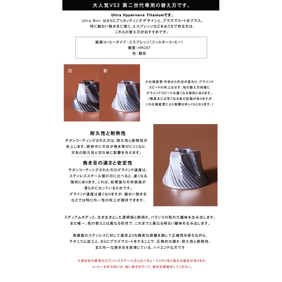 Varia VS3 グラインダー 専用替刃 Burr ULTRA HYPERNOVA TITANIUM 