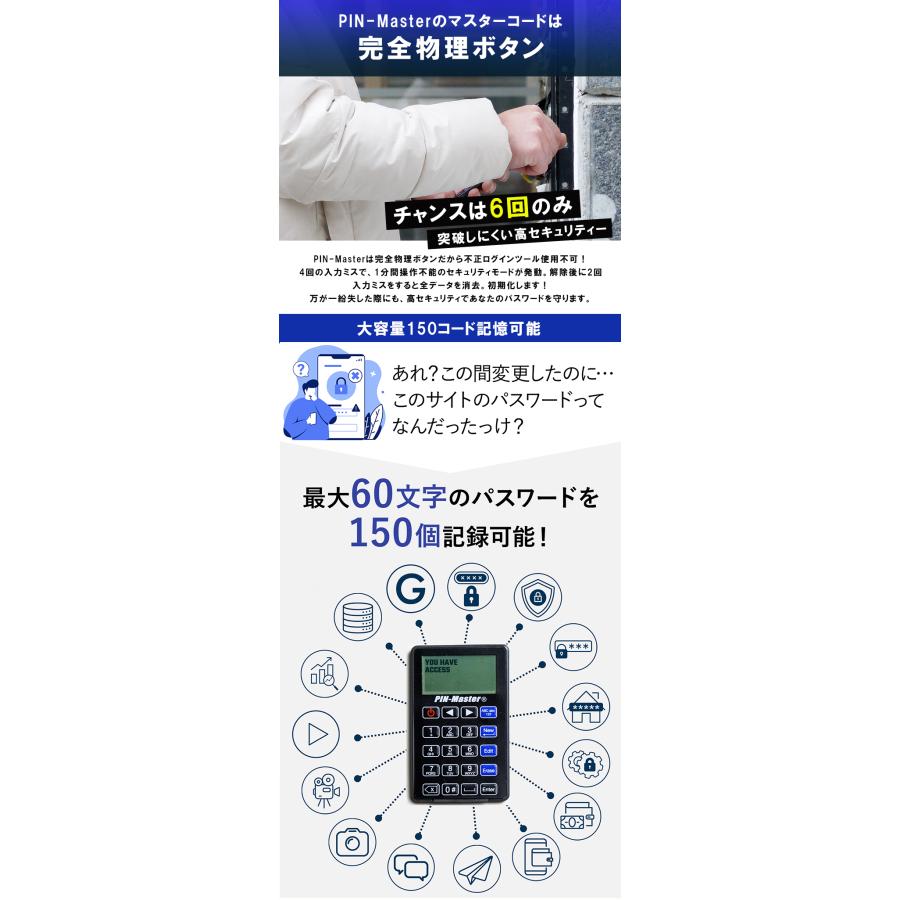 PIN-Master 2.0 ピンマスター 超薄型パスワード管理ツール 完全