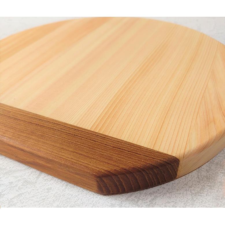 紀州産ひのき丸型まな板 35cm【反り止め付き】自立型まな板 ひのきの丸型まな板 木製まな板 ひのき 桧 木製 カッティングボード MANAITA 俎板 まん丸 おしゃれの画像