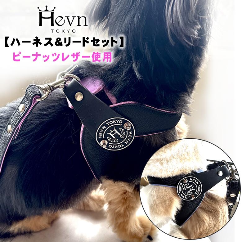 Hevn TOKYO ピーナッツレザー ハーネスリードセット S M ペット 胴輪