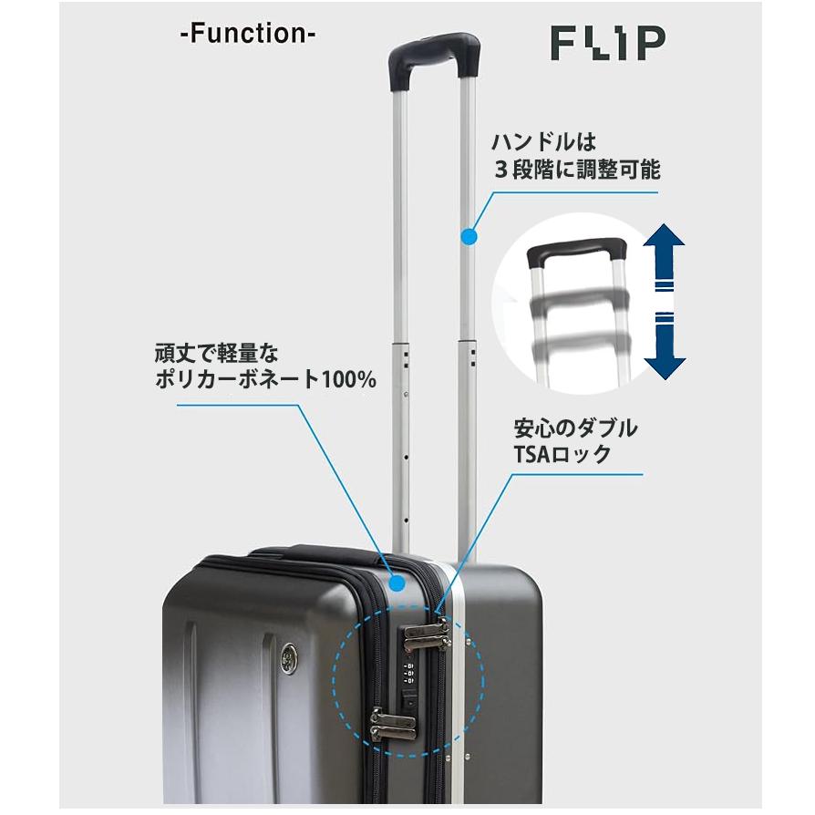FLIPスーツケース 棚になるスーツケース 47L フリップ 多機能スーツ