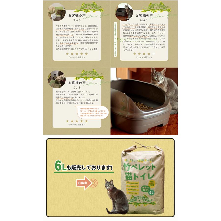 竹ペレット猫トイレ 12L×2個セット 送料無料 竹の猫砂 日本の竹100% 自然素材 安心安全 猫に優しい 環境に優しい 消臭 調湿 土に還る 竹ペレット 竹パウダーの画像
