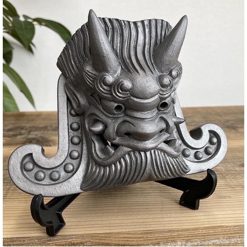 鬼神家護 台座付き 和瓦 鬼瓦 鬼瓦職人 現役鬼師 いぶし製法 いぶし銀