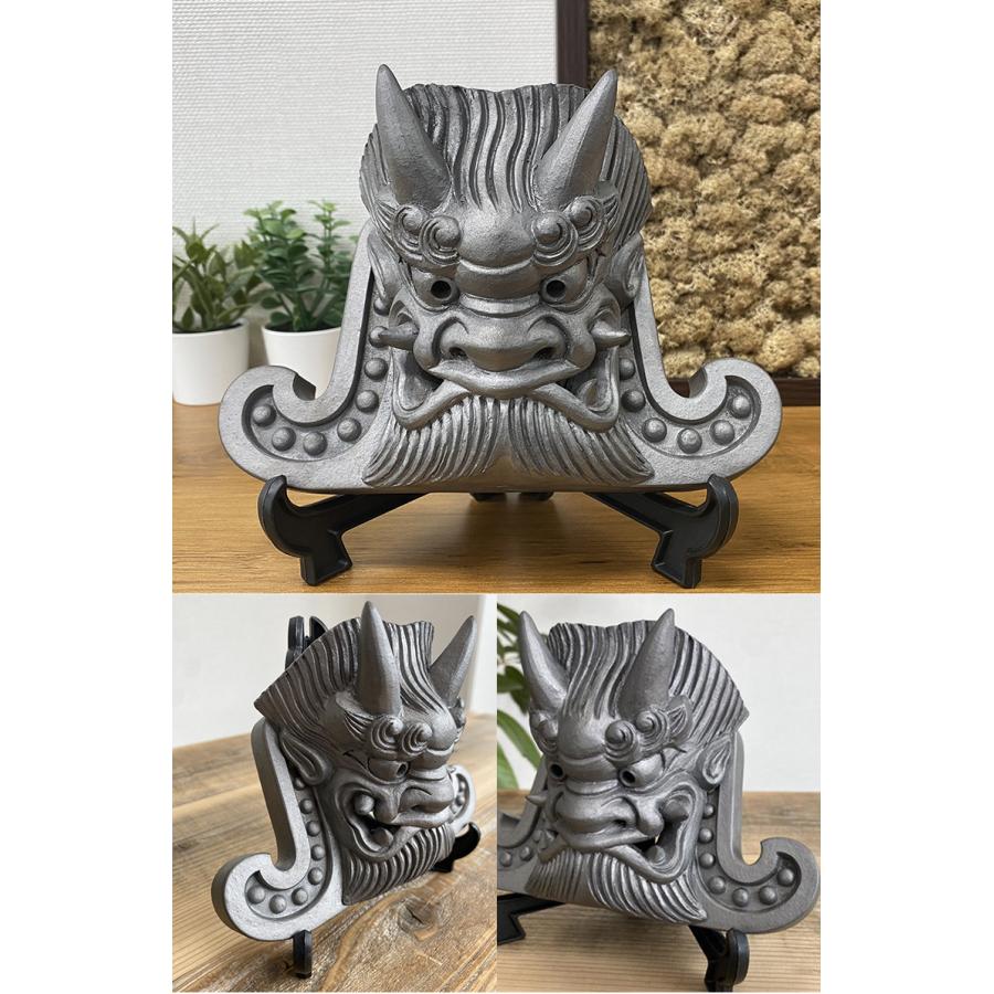 鬼神家護 台座付き 和瓦 鬼瓦 鬼瓦職人 現役鬼師 いぶし製法 いぶし銀