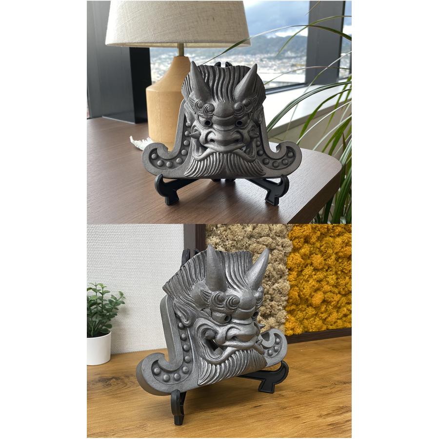 鬼神家護 台座付き 和瓦 鬼瓦 鬼瓦職人 現役鬼師 いぶし製法 いぶし銀