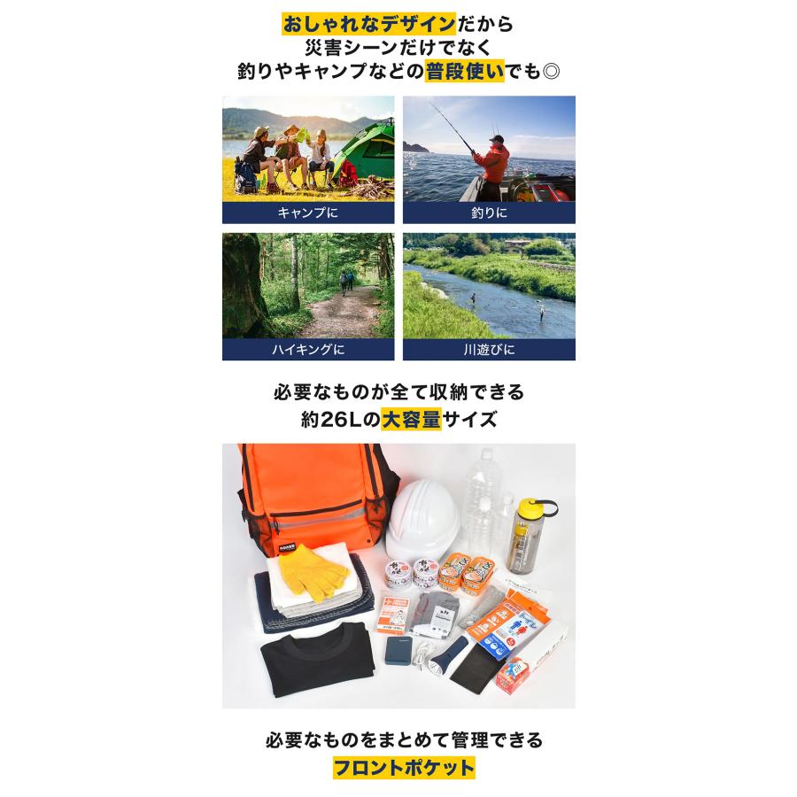GUARD 水に浮く防災リュック(防災グッズ30点セット)  防災バッグ 防災カバン ライフジャケット＋大型リュック リュックサック 防災 津波 アウトドア 軽量の画像