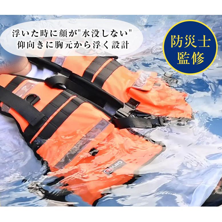 GUARD 水に浮く防災リュック ライフジャケット＋大型リュック 防災バッグ 防災カバン リュックサック バックパック 防災 津波 鉄砲水 鞄 アウトドア 軽量の画像