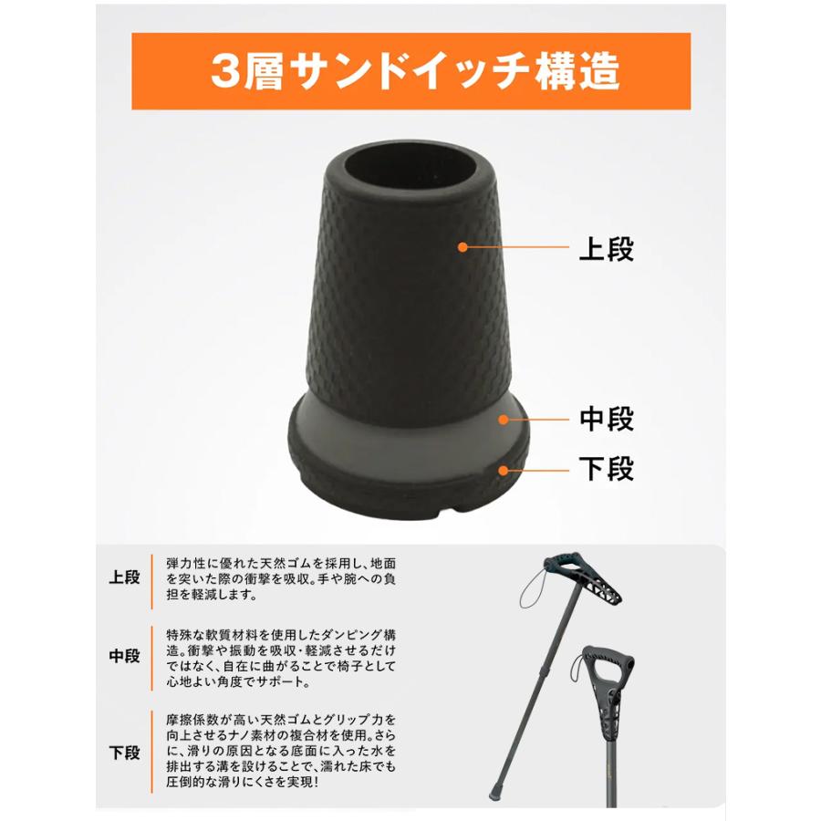 WALKSIT ウォーキングステッキ 椅子になる杖 座れる杖 チェア一体型 杖 一本杖 一脚杖 スツール 椅子 イス トレッキングポール ワンタッチ 折り畳み 折りたたみ_7