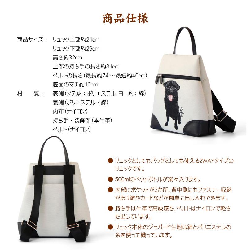 ペット 写真 ハグバッグ hugpet オーダーメイドリュック 2WAY