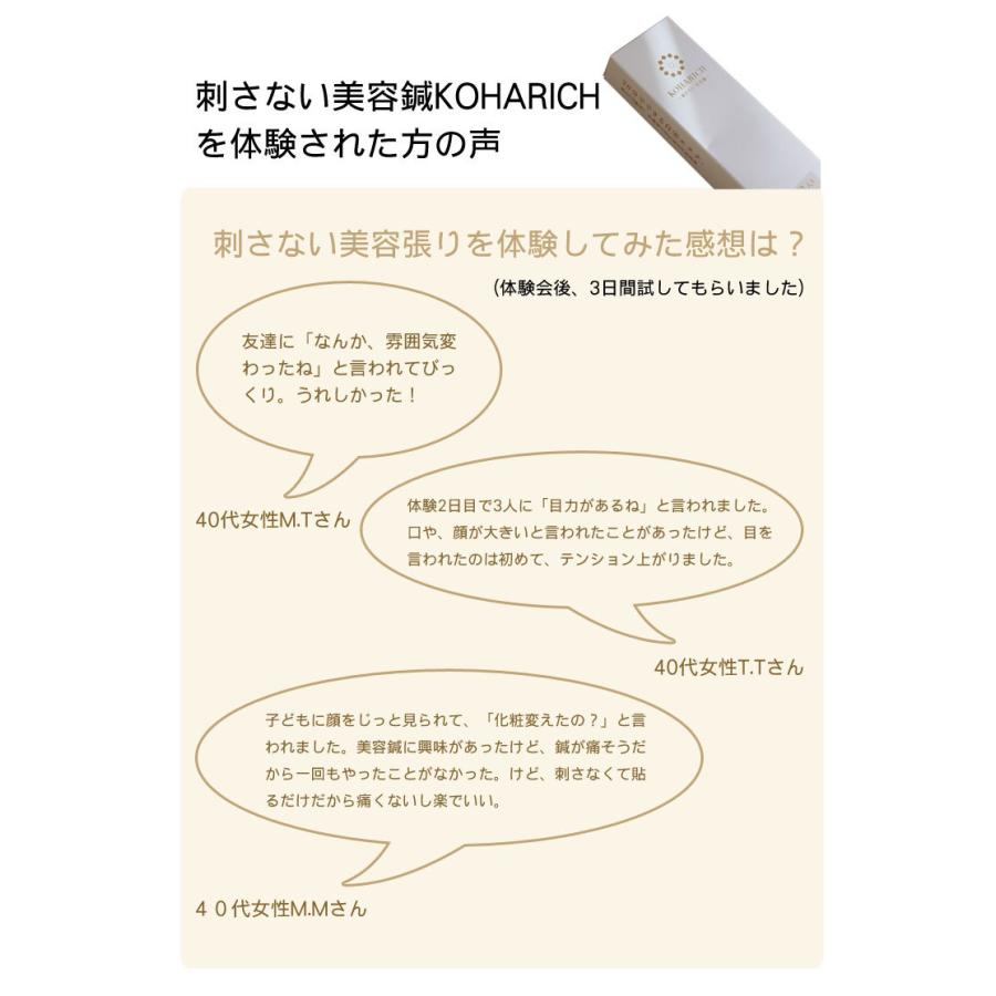 サロン専売品刺さない美容鍼 KOHARICH（コハリッチ）簡単自宅で20分 90粒（30粒×3袋）はり きゅう用器具一般医療機器和光電研 日本製 美顔  : 想いを繋ぐ百貨店 TSUNAGU - 通販 - Yahoo!ショッピング