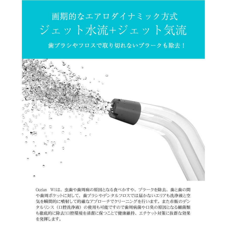 Oclean W1 口腔洗浄機 口腔洗浄器 口腔洗浄マシーン 歯科医推奨 歯科衛生士推奨 APP連動 アプリ連携 プラーク  食べかす 虫歯予防 虫歯対策 口臭対策 口臭予防｜offer1999｜02