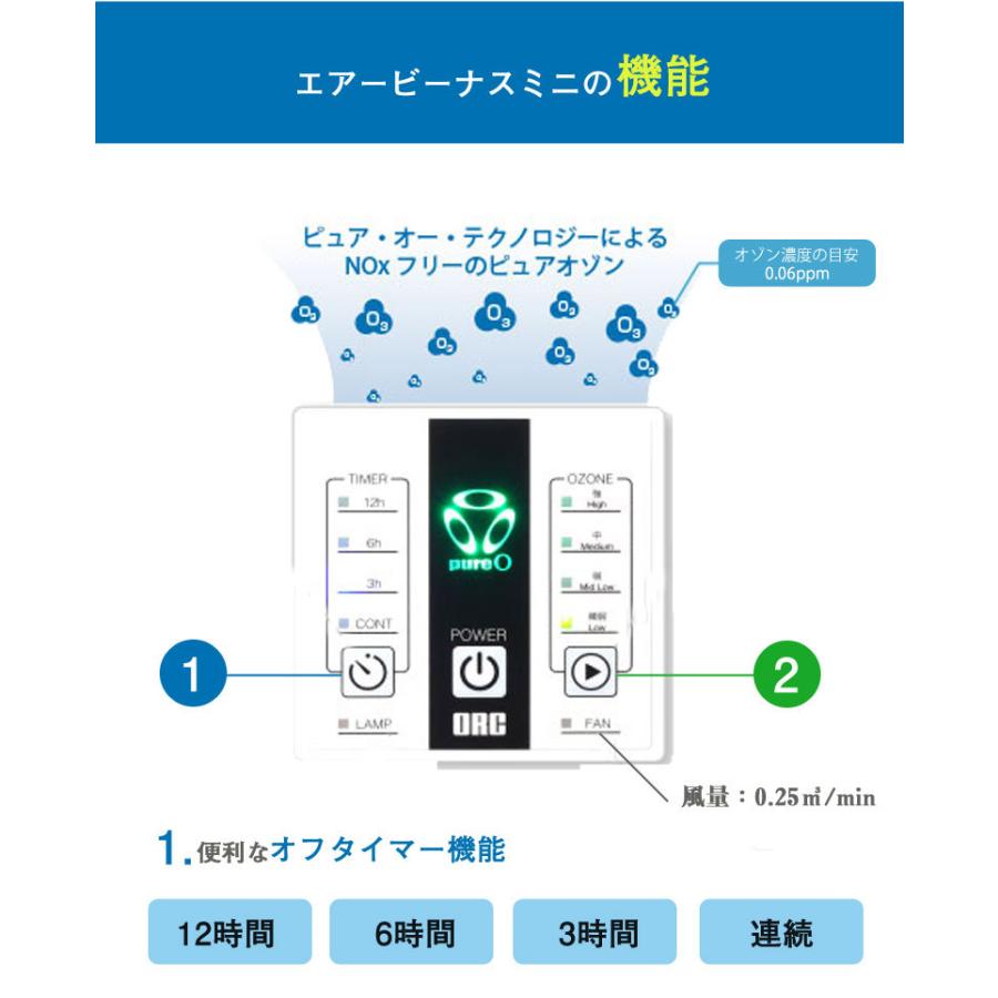 オゾン生成 除菌 消臭 洗浄 エアビーナスミニ ARV-O3MI 3畳〜40畳