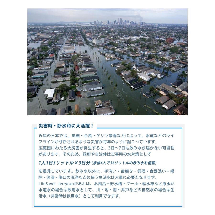 LifeSaver Jerrycan ライフセーバー ジェリーカン 非常用浄水タンク 99.9%除菌 細菌 ウイルス 濾過 地震 台風 断水 緊急時 災害 グッズ 防災用品 防災グッズ_3