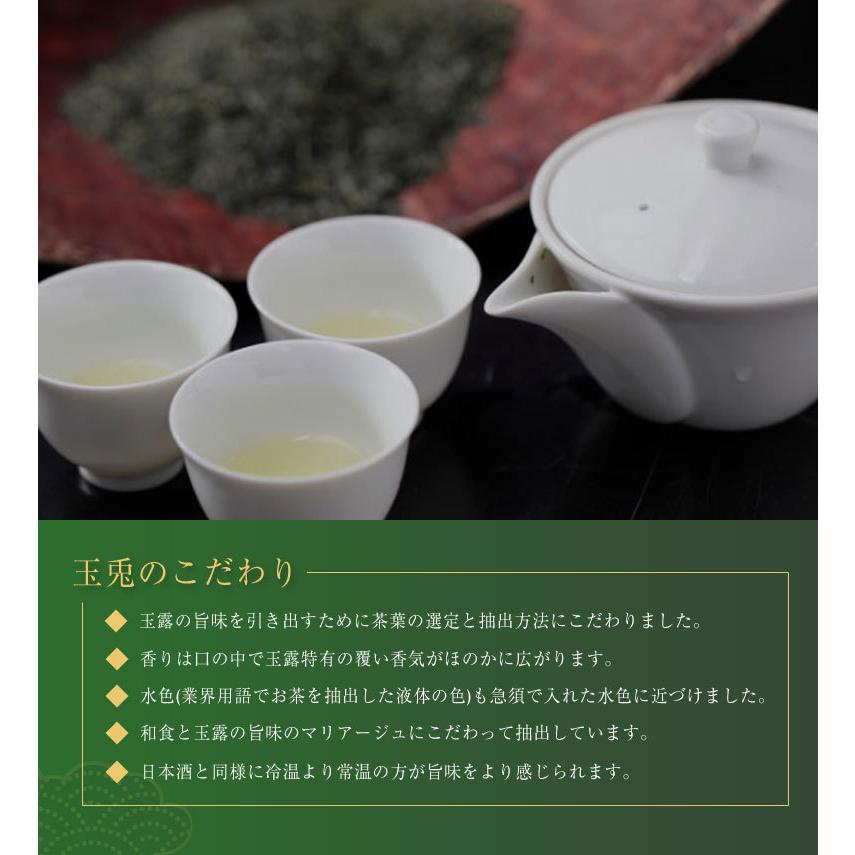 恩施玉露の陶器壺入り緑茶2個セット　ギフト 玉兎 宇治玉露 瓶入り2本セット ギフトケース入り 220ml x 2本京都府産