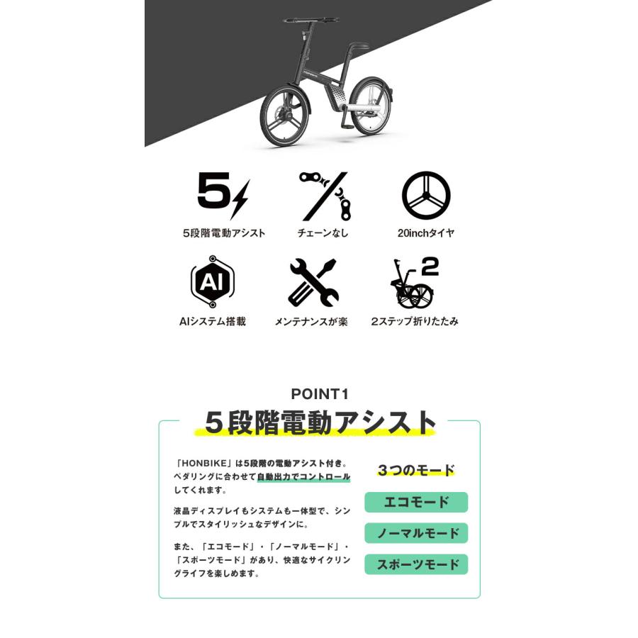 HONBIKE STONE ホンバイク チェーンレス 折り畳み電動アシスト HONBIKE STONE ホンバイク チェーンレス 折り畳み電動アシスト