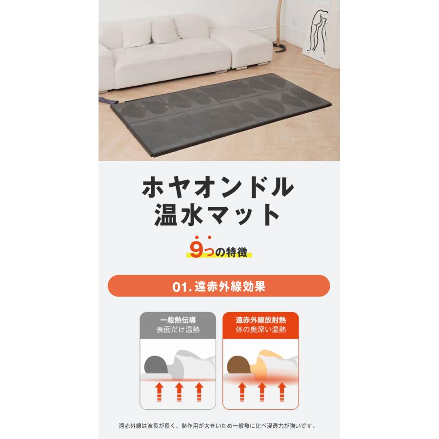 部屋まで暖まる お家で岩盤浴 ホヤオンドル温水マット シングル 温水
