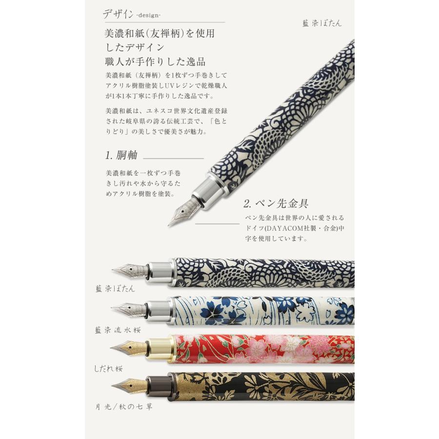 美濃和紙・友禅柄」万年筆 杉箱ギフトセット 日常に万年筆を♪進学