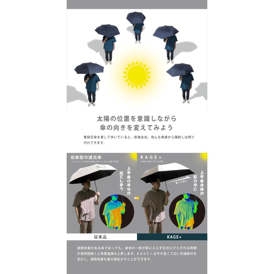 KAGE＋ カゲプラス 影が伸びる傘 晴雨兼用傘 日傘 雨傘 遮光傘 男女