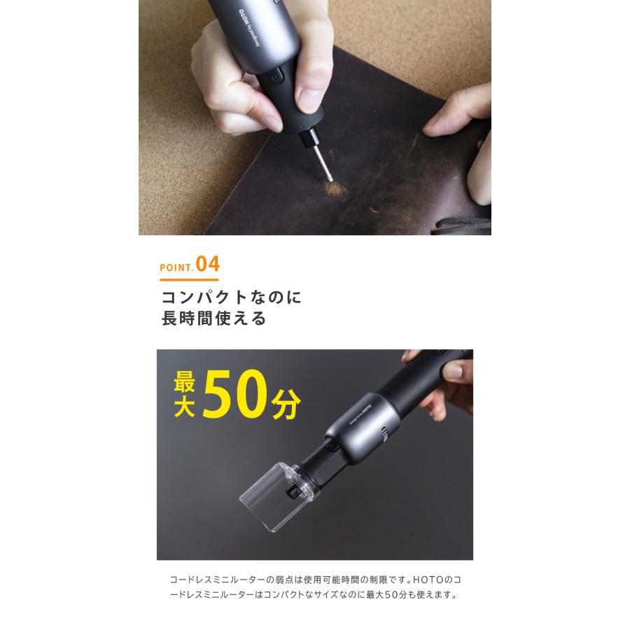 HOTOコードレスミニルーター【付属品34点】DIY 工具セット 電動工具