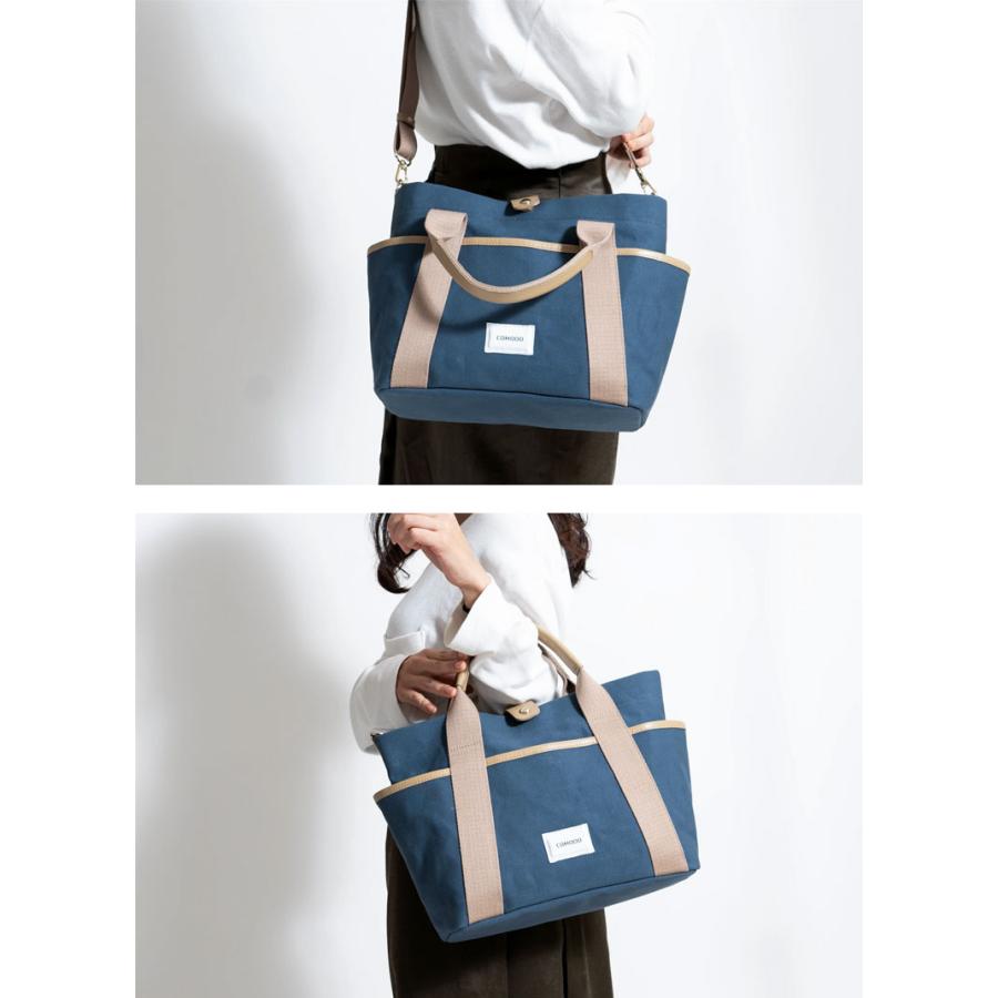 COMODO layered canvas tote M トートバッグ ハンドバッグ ショルダー 手提げ 大容量 女性用 レディース ビジネス  カジュアル コモド 帆布 日本製