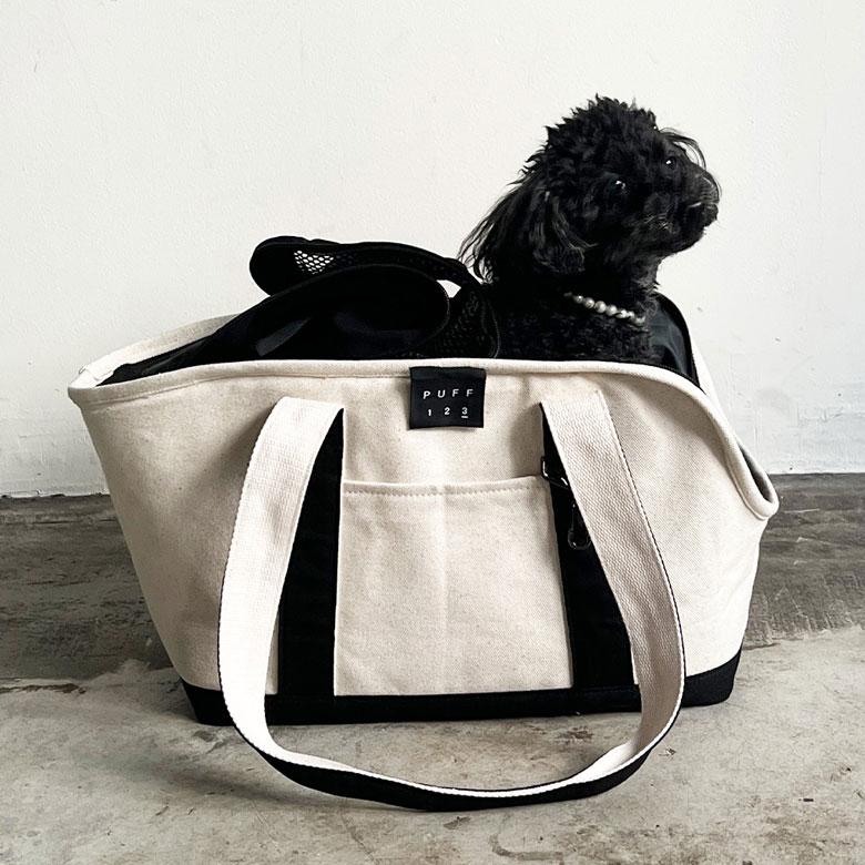 希少完売UCLA DOG CARRY TOTEBAG ペット用キャリートート 犬 pet carry tote L（P24003/P24004） canvas トート トートバッグ パフ