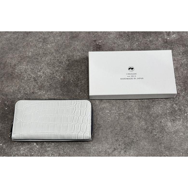 CREEZAN BLUE MOON ZIPPER LONG WALLET ワニ革 クロコダイル 財布 長財布 ロングウォレット 本革 レザー 鰐 豊岡鞄認定品 CBMJ-003-01の画像