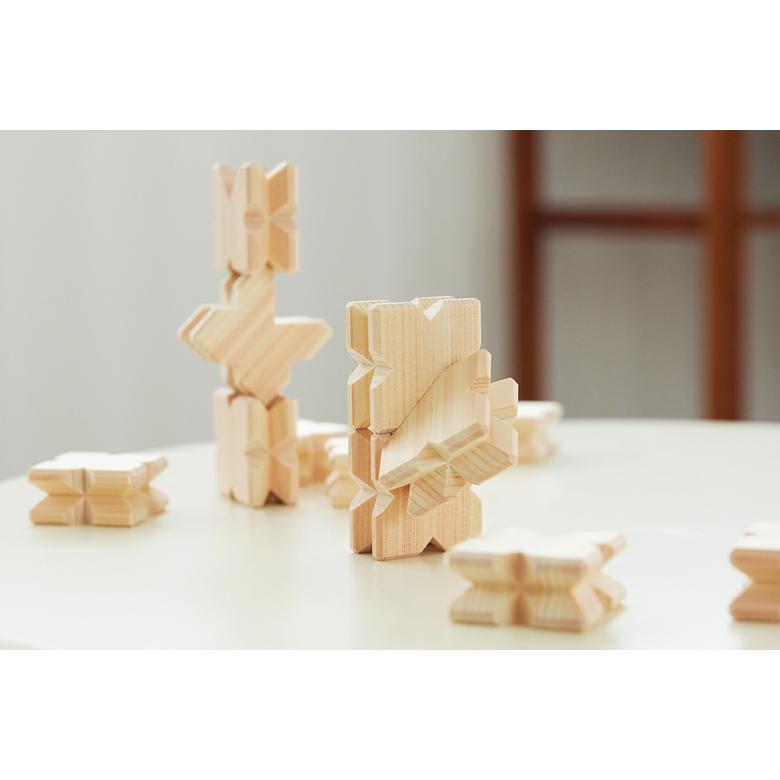 KIKKA (40ピース) 積み木 Basic40 つみき 積木 国産 ひのき 桧100％ 木