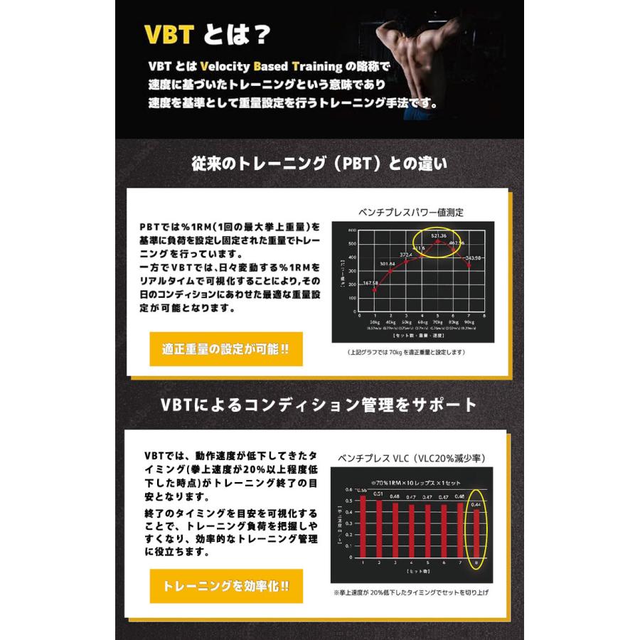 VBTデバイス velocient 速度計 日本製 ジム トレーニング 筋トレ VBTトレーニング リスク軽減 ダンベル ベンチプレス フィットネス ウェイトトレーニング_2