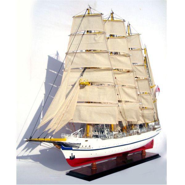 【未使用】日本丸 大型帆船　模型 新日本丸 95cm 木製手作り 大型 帆船模型 完成品 代金引換不可 : 想い