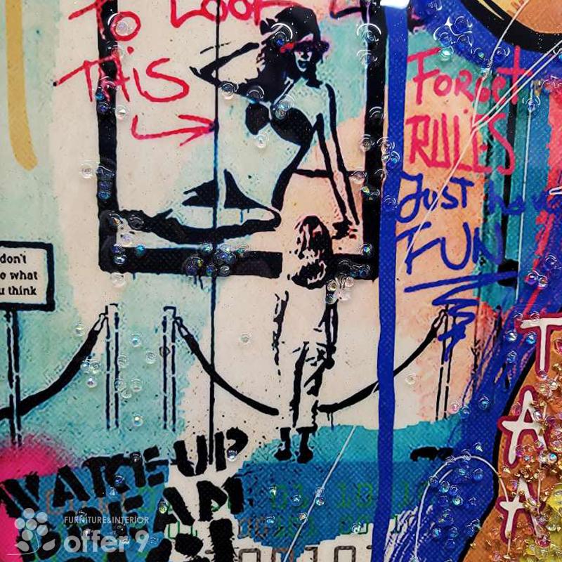 アートパネル 水晶絵 クリスタル アートフレーム アメコミ 真珠の