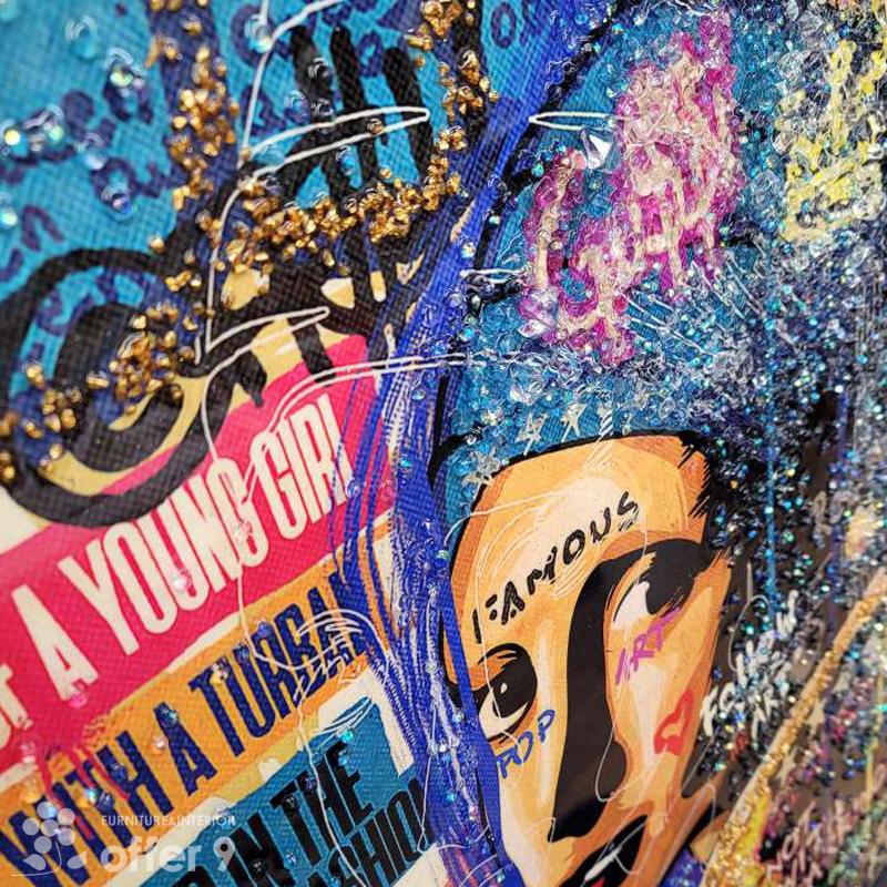 アートパネル 水晶絵 クリスタル アートフレーム アメコミ 真珠の