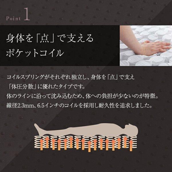 マットレス シングル シングルマット ポケットコイル 23cm厚 滑り止め