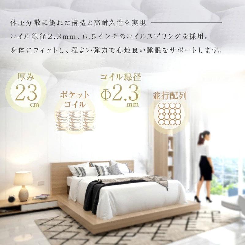 送料無料ポケットコイルマットレス シングル 厚み23cm 硬め 新品（1125） マットレス セミシングル セミシングルマット ポケットコイル 23cm厚