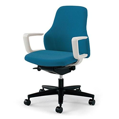 コクヨ　オフィスチェア グーフォ CR-G2701E1G9T4-WN ローバック C型肘 ホワイトシェル ターコイズ