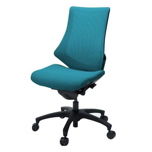 イトーキ エフチェア F 背 メッシュ プレーンタイプ ハイバック 座 クロスタイプ ストロングブルー 樹脂脚・フレームカラー