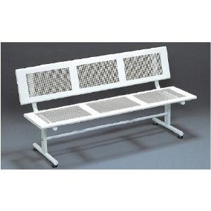 生興 背付きスチールベンチ W1500MM BC-301-115
