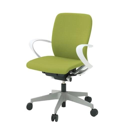イトーキ デスクチェア フルゴチェア ローバック 布張り 固定肘付 ベース W9色×張地 Q6 モスグリーン KF-446GB-W9Q6